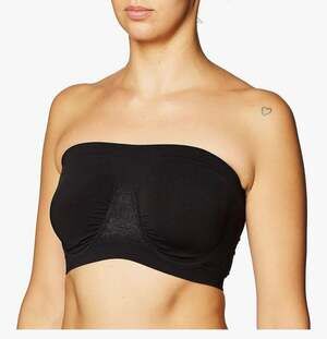 Rhonda Shear Ahh Angel Seamless Underwire Bandeau Bra Black-SIZE S